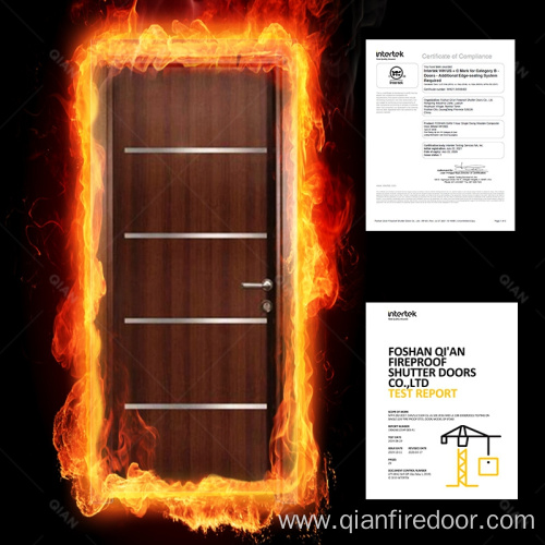 Puertas internas de puerta de madera con clasificación de incendio de 2 horas